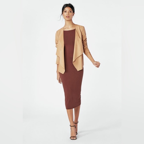 🆕Just Fabulous Size L Faux Leather Flyaway Collar Jacket in Golden Honey - Picture 3 of 8